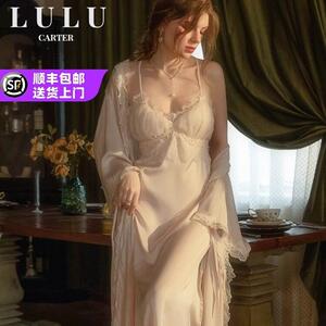 维多利亚真丝性感睡衣女法式新款纯欲吊带睡裙家居服送闺蜜礼盒装