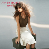 爱慕运动春野外穿女士休闲纯色半身裙后开叉裙子AS154S51