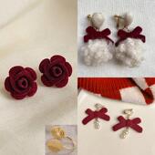 秋冬温暖耳夹无耳洞女可爱毛绒毛球夹耳环2025年新款 潮网红冷淡风