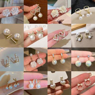 耳环女高级感气质耳钉2024新款爆款耳坠珍珠法式小众设计复古耳饰