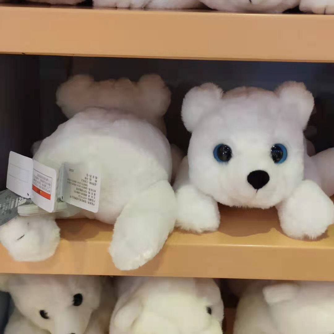 珠海长隆企鹅酒店纪念品毛绒玩具软体趴趴趴北极熊毛公仔礼物男