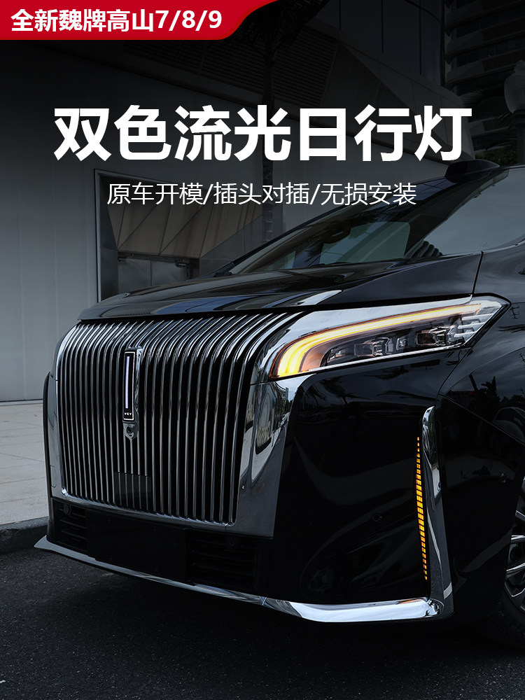 伟牌阿尔卑斯7/8/9夜光汽车标志日间双色大气灯25汽车用品改装新