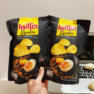 吼吼吃！泰国711同款咸蛋黄薯片巨香非油炸膨化零食泰国特产零食