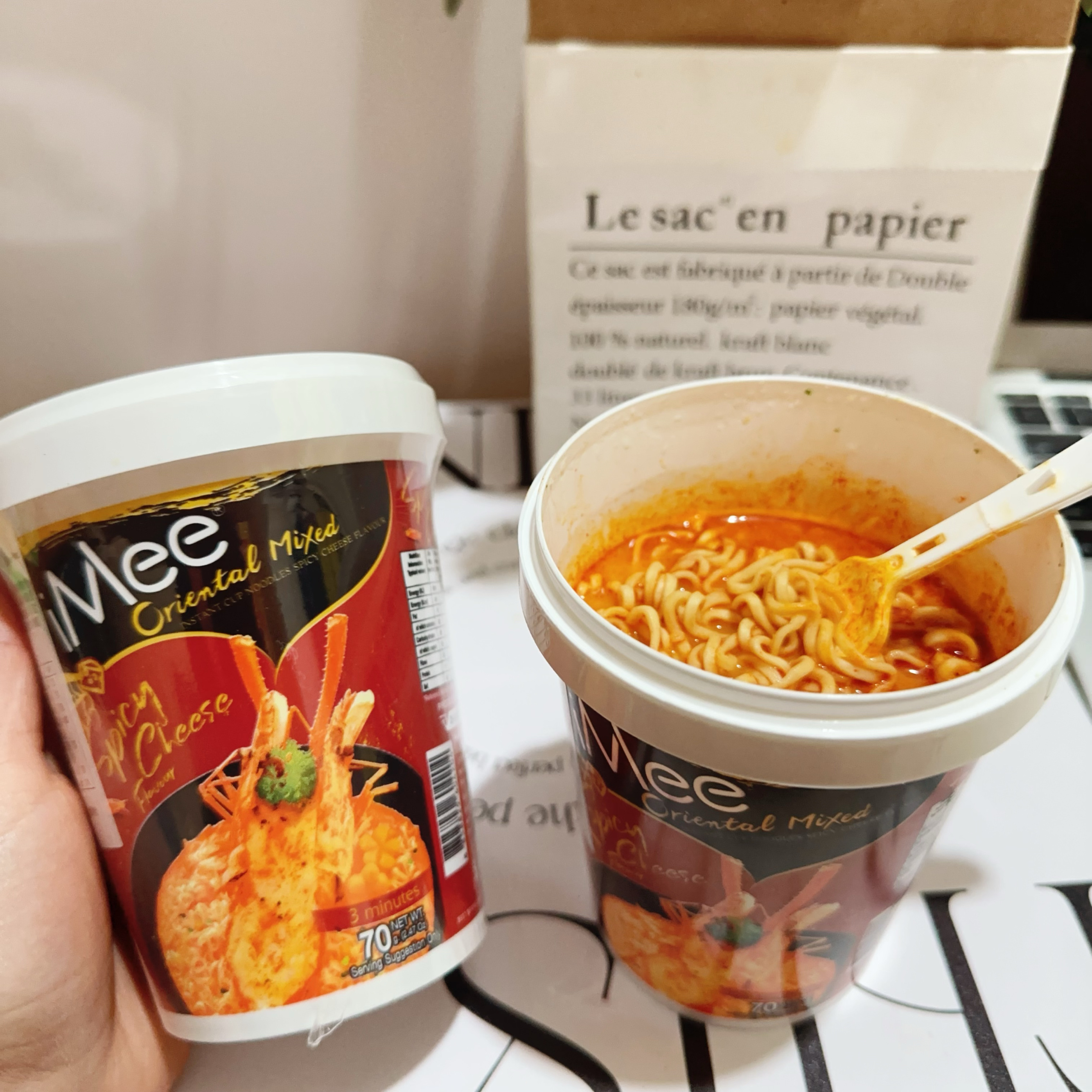 巨好吃！的泰国奶酪冬阴功面牛奶海鲜面宵夜速食泡面泰国711泡面