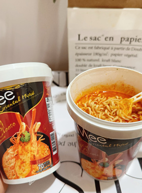 巨好吃！的泰国奶酪冬阴功面牛奶海鲜面宵夜速食泡面泰国711泡面