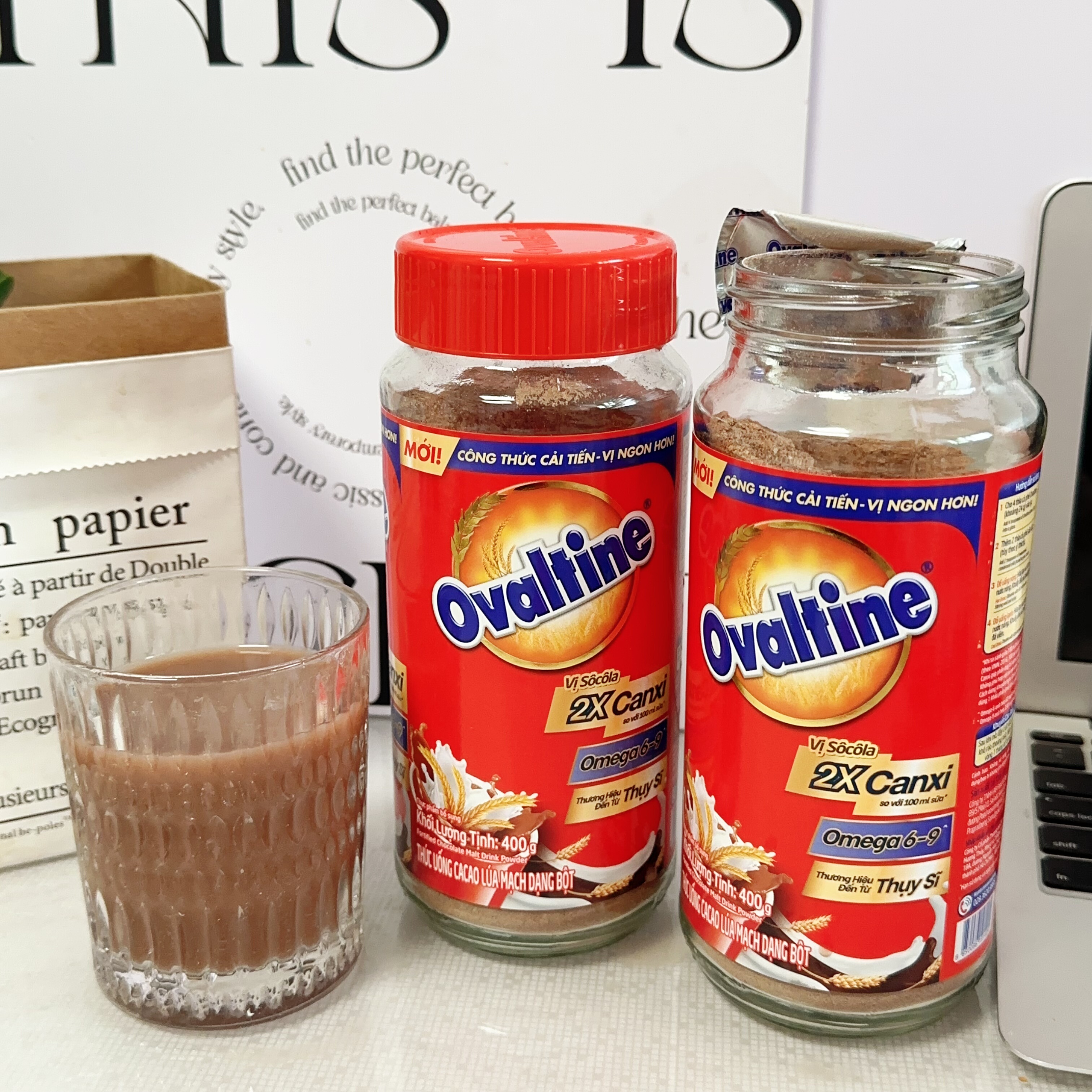 冲鸭！泰国版阿华田Ovaltine麦芽可可粉 2倍钙配方400g玻璃瓶装