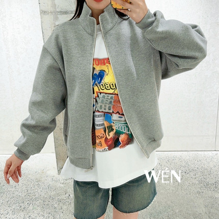 WEN买手店  xoxogoodboy 2024秋季新款休闲宽松百搭立领拉链卫衣