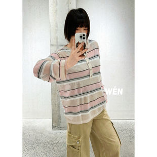 WEN买手店 AVVENN   2026年夏季新款时尚条纹针织上衣