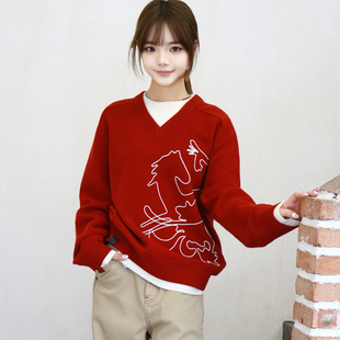 女士新春氛围感毛衣 假两件立体绣花针织衫 WEN买手店 AVVENN