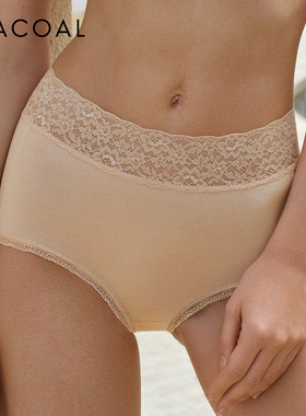 华歌尔Wacoal 蕾丝抗菌高腰三角裤内裤内衣女WP56G5