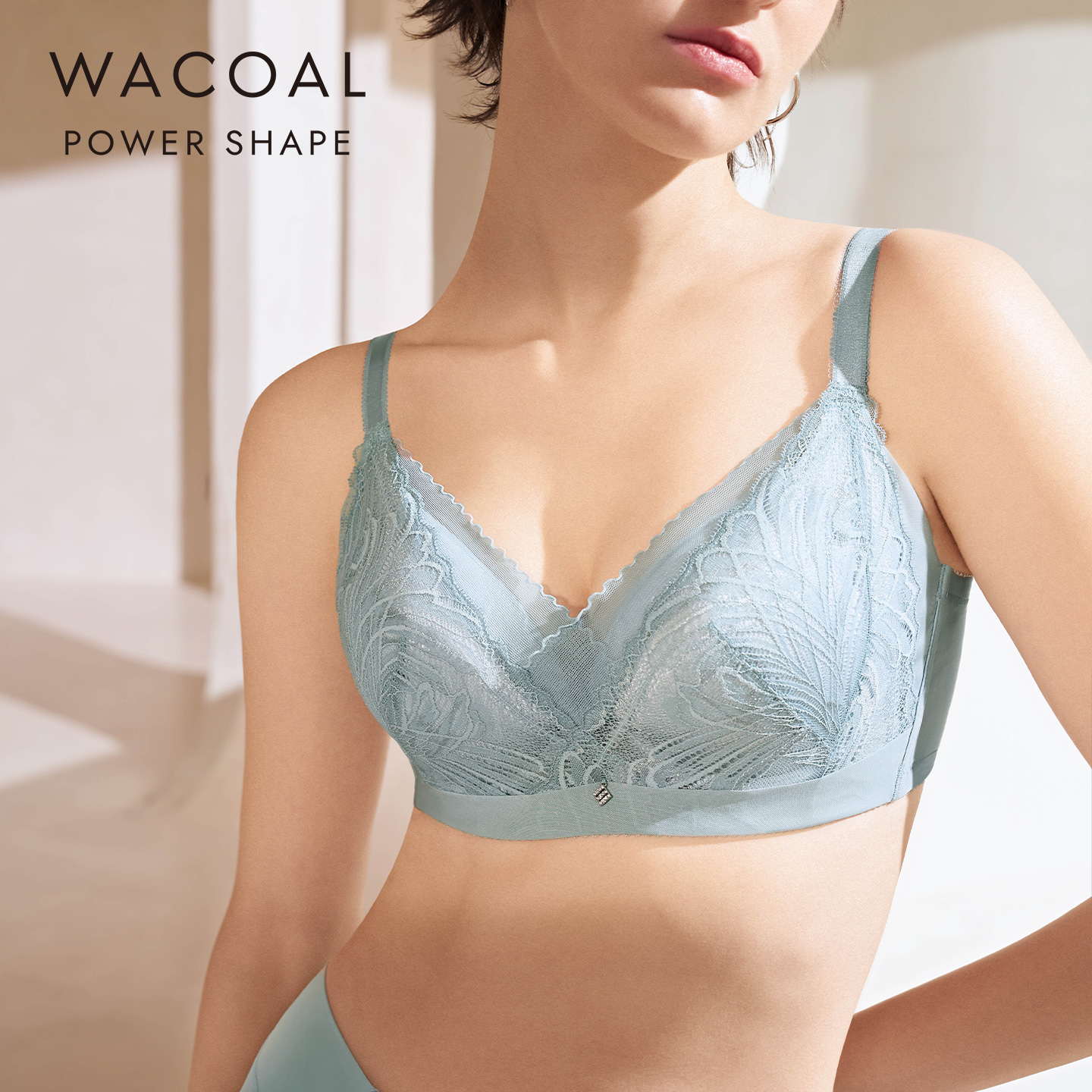 华歌尔PS铂尔西大胸蕾丝全罩杯稳定圆润文胸内衣女WB8813