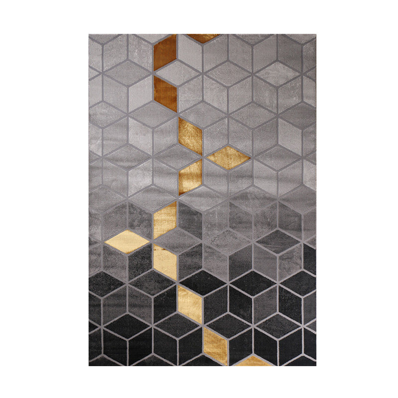 设计师推荐爱马橙色抽象几何线条客厅地毯轻奢茶几垫卧室床边毯