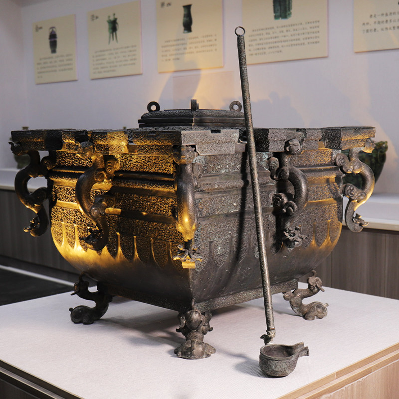 曾侯乙冰鉴 青铜器仿古摆件 古代冰箱 工艺品摆件 中式婚庆影视道