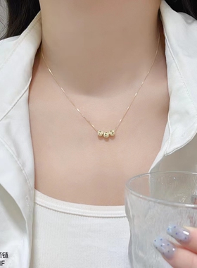 S925银几何盘珠项链女小众高级感锁骨链气质轻奢颈链2025年新款