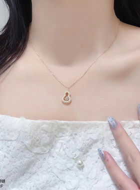 小众设计感镂空葫芦吊坠s925银项链女高级感锁骨链气质百搭颈链