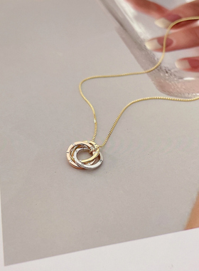 圆圈吊坠925银项链ACA轻奢时尚女