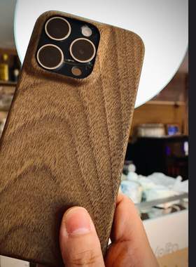 【ApexTech】iPhone16ProMax 胡桃木实木手机壳 超薄MagSafe磁吸保护套 全包防摔耐磨 兼容iPhone15/14/13Pro