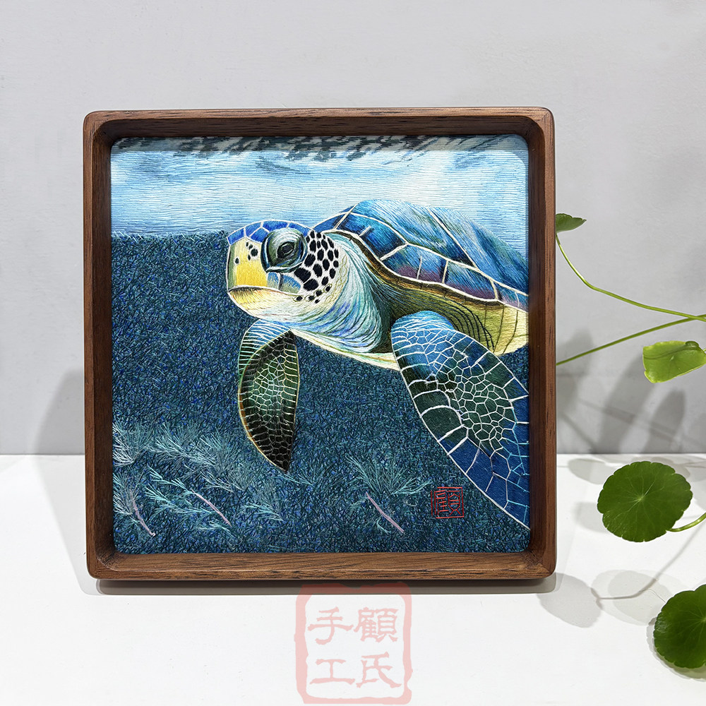 顾氏手工苏绣小幅动物 风景 花鸟单面摆件苏州特色外宾礼物伴手礼