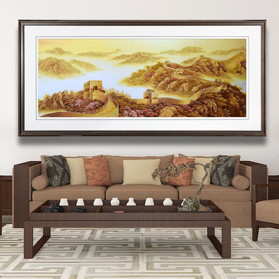 92*192顾氏手工山水风景金长城酒店办公商务礼品开业赠品装饰挂画