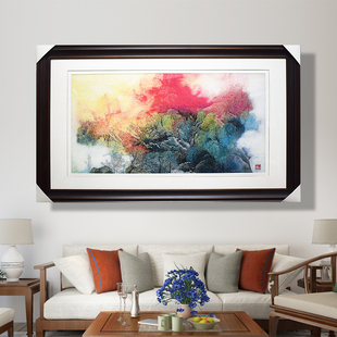 饰画 160顾氏苏绣山水风景鸿运当头新年苏绣礼品水彩山水客厅装