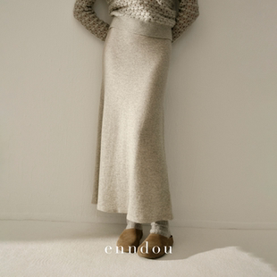 包臀裙半身裙软糯长半裙 100%纯山羊绒高腰修身 enndou2026春装 新款