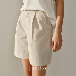 00上新 120支匹马棉高腰五分纯棉中裤 enndou 休闲短裤
