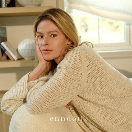 enndou 【福利秒杀 不退换】100%山羊绒高级感镂空宽松百搭针织衫