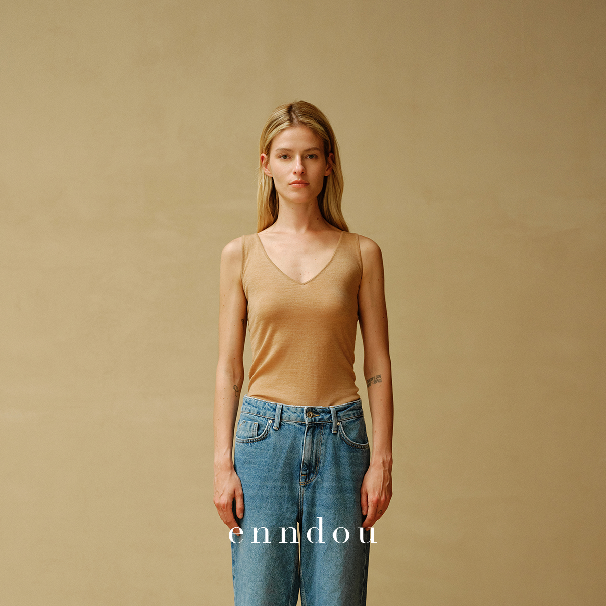 纯山羊绒enndou针织背心ennd