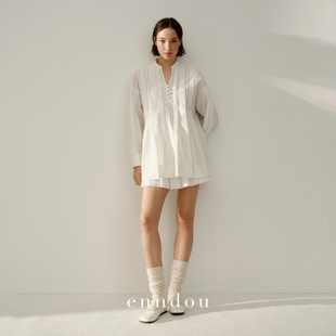 120支长绒棉针织纯棉娃娃衬衫 enndou 裙连衣裙 00上新