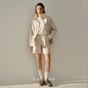 120支匹马棉立领抽绳薄款 enndou 大衣原创外套 00上新