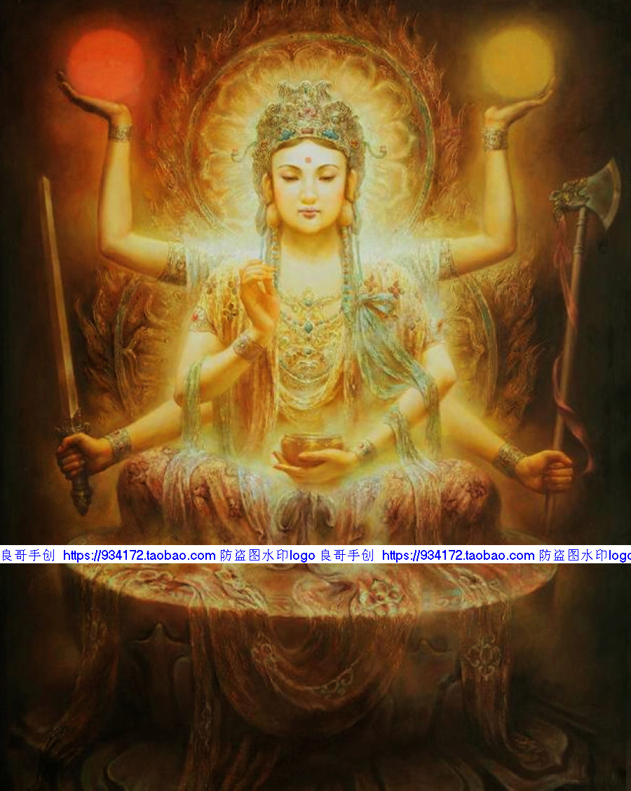 敦煌壁画十字绣日月观音