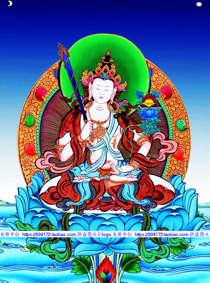 虚空藏菩萨十字绣满绣印花
