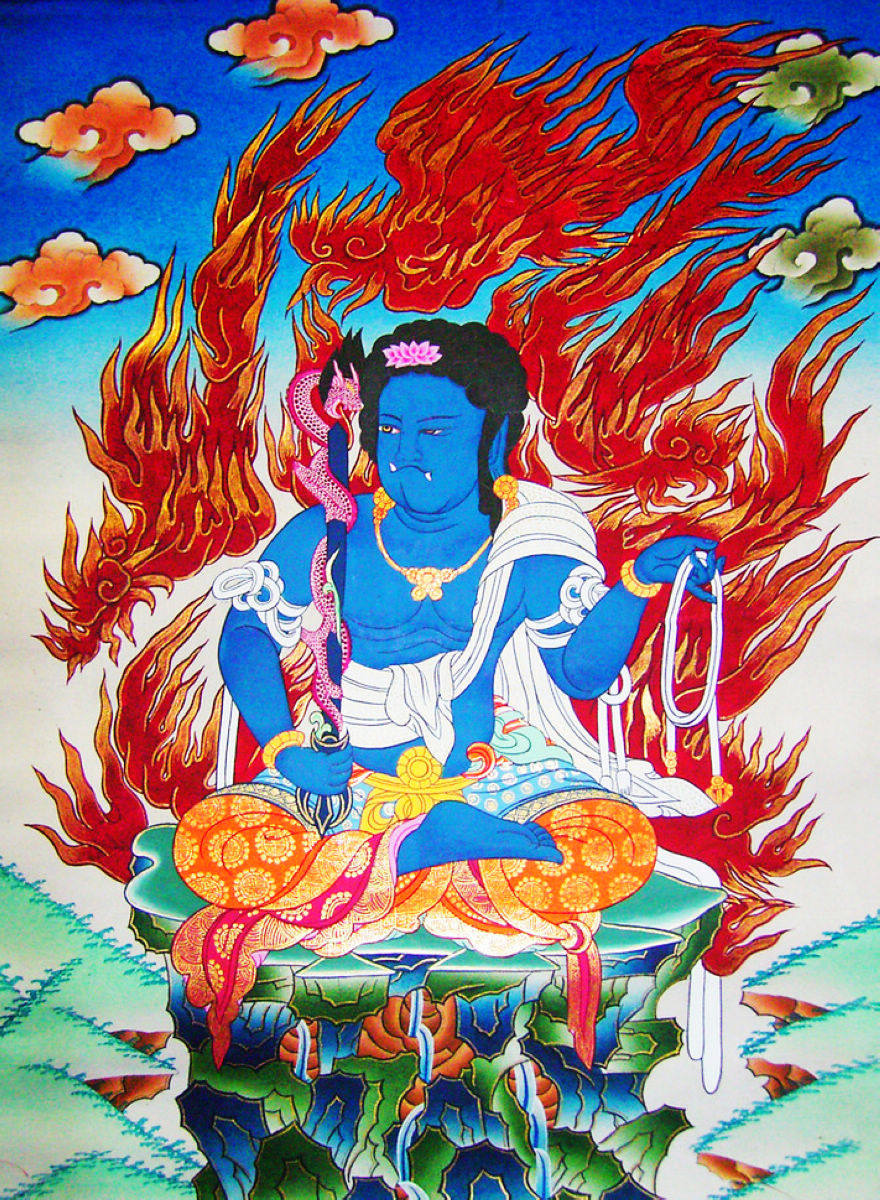 包邮 满格全绣 满绣印花 印布印花 唐卡十字绣 不动明王