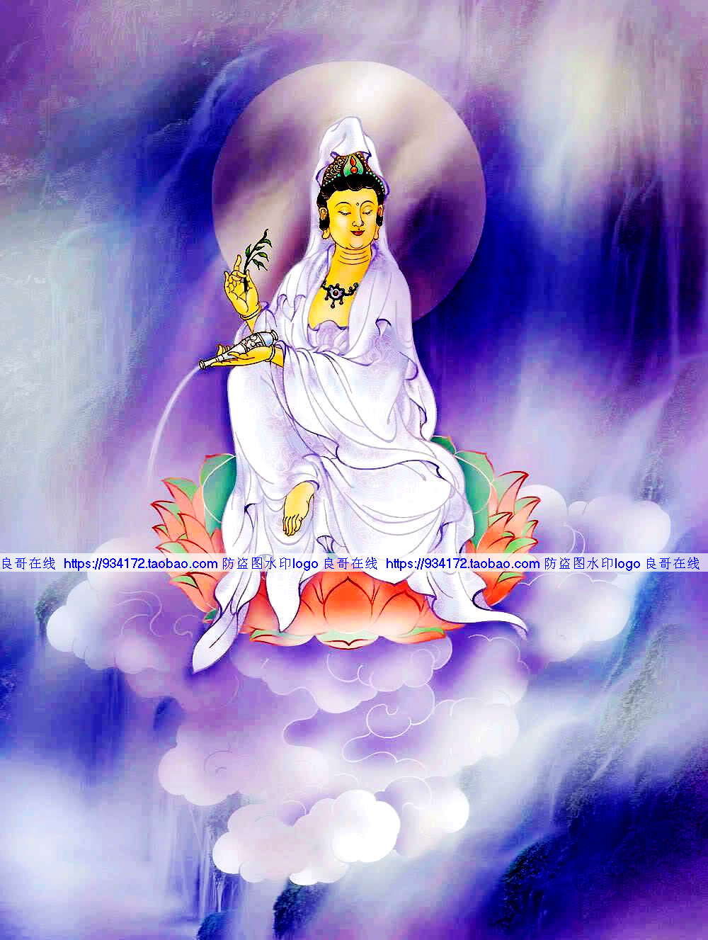 线绣 满格全绣 印布印花 菩萨美图十字绣 药王菩萨
