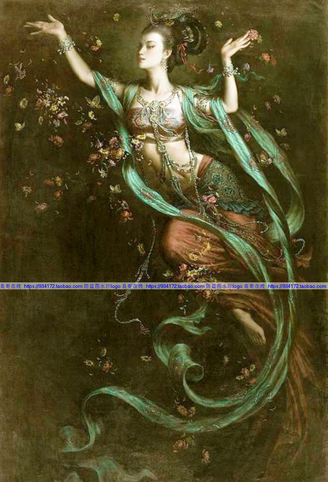 线绣 包邮玄关卧室客厅满格全绣敦煌飞天壁画十字绣  敦煌壁画-1