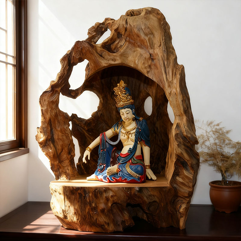 根雕摆件天然风化枯实木树根底座