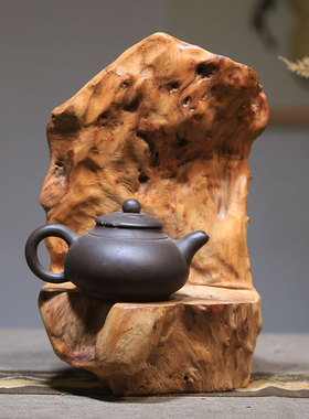 天然实木根雕一体摆件禅意摆件功夫茶具紫砂壶茶托干泡台奇石底座