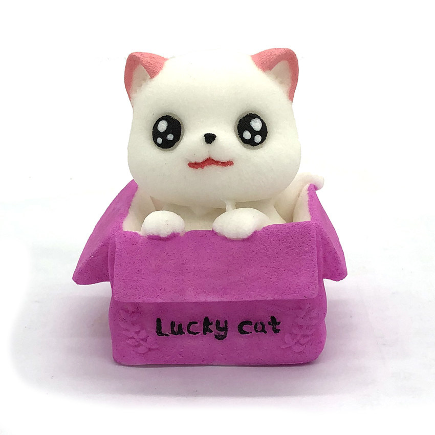青海特色手工艺品茶卡盐雕可爱卡通幸运猫招财猫家装摆件送人礼物