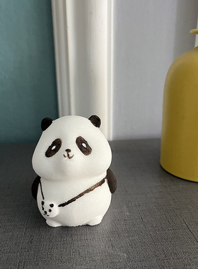 青海礼物特色工艺品茶卡盐雕DIY家装摆件送礼品斗可爱小熊猫