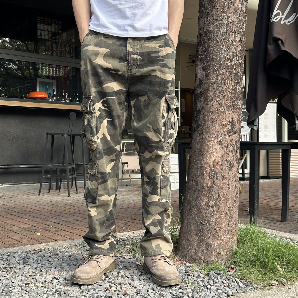 美式复古痞帅纯棉工装裤
