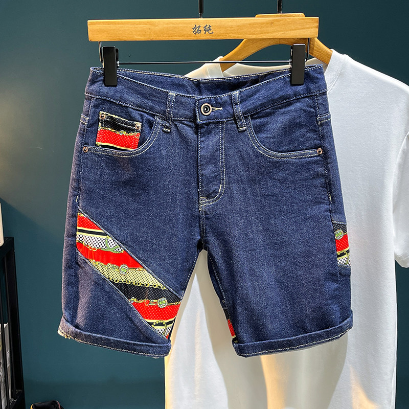 2026年男款夏季牛仔美式复古工装短裤休闲中裤弹力五分裤潮牌百搭