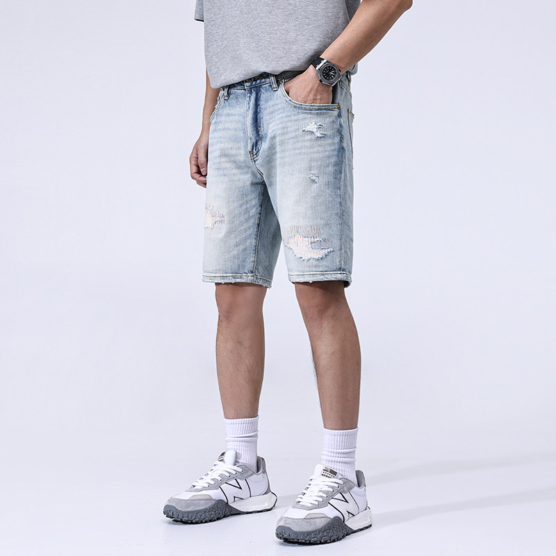 2026年新款牛仔裤男款秋季潮牌休闲百搭修身小脚五分裤男5