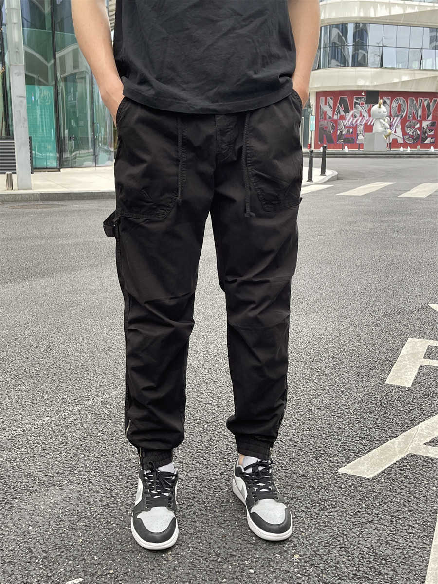 春秋工装裤男款时尚修身束脚户外黑色长裤子休闲运动裤潮牌2026年