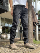 男款 休闲裤 修身 小脚牛仔裤 百搭阔腿黑色机车春秋弹力 美式 长裤 工装