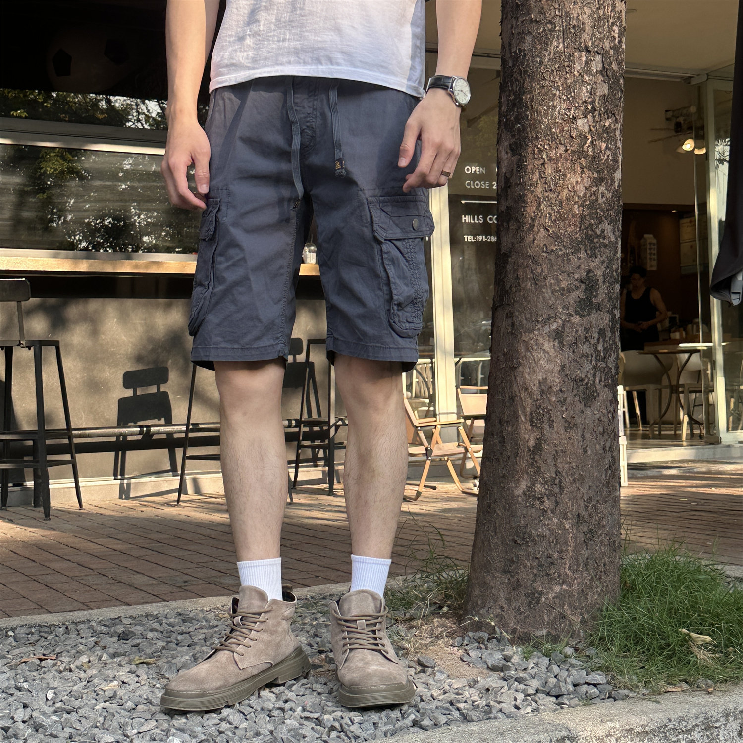 2026年男款夏季薄款美式复古工装裤休闲裤五分裤短裤中裤5分潮牌