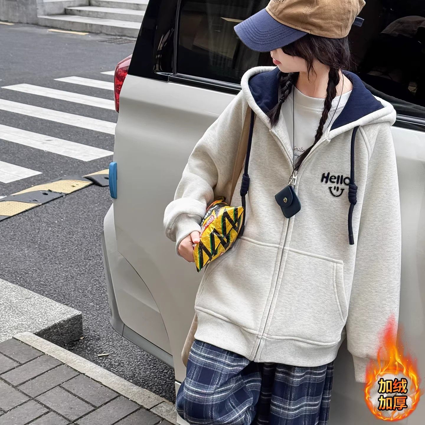 NEXT JANSO女童卫衣棒球服秋冬2026新款洋气女大童加绒加厚外套潮,童装/婴儿装/亲子装,普通外套,淘宝优惠券,粉丝福利购,淘宝优惠卷