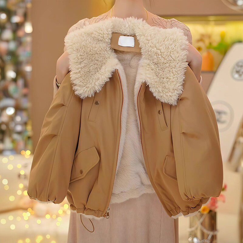 NEXT JANSO女童加绒秋冬款2025新款洋气中大童派克服加厚棉服外套