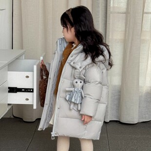 NEXT JANSO女童羽绒服中长款加厚保暖连帽女宝宝白鸭绒三防免洗袄