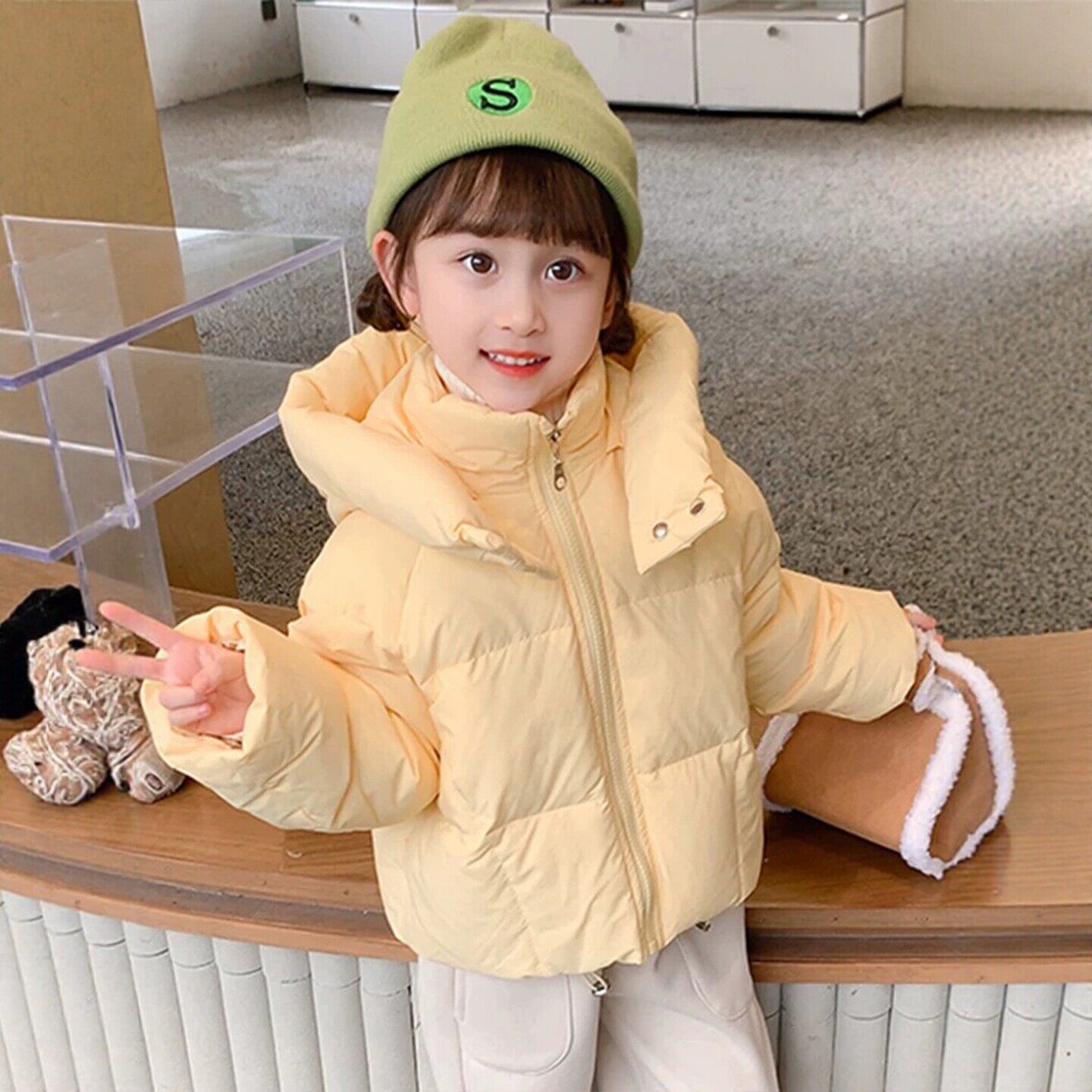 VYEO女童冬季羽绒服外套2026新款洋气儿童轻便加厚中长款女孩冬装