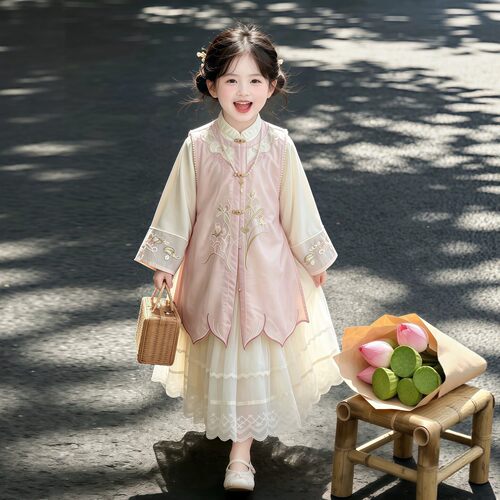 VYEO女童汉服新中式秋季套装